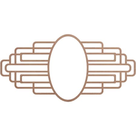 Ekena Millwork Wood Fretwork Pierced Medallion, 28"W x 14"H x 7 3/4"IW x 13 1/4"IH x 3/8"T, Wood (Paint Grade) CMWP28X14X0375EBMF